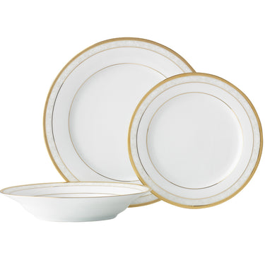 12 Piece Noritake Gold Hampshire Porcelain Dinnerware Set